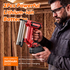 2 Powerful 2400mAh Lithium-ion Batteries - 60 Min Runtime