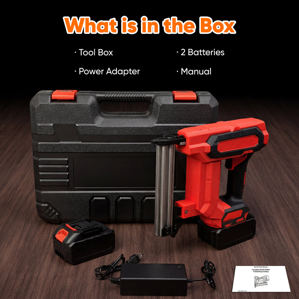 What is in the Box - Tool Box, Batteries, Adapter, Manual